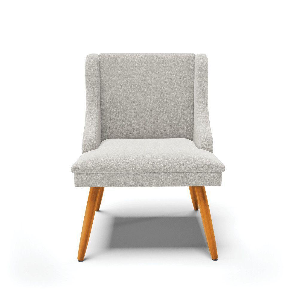 Cadeira Sala De Jantar Pé Palito Castanho Kit 2 Liz Bouclê Cinza D03 - D'rossi - 5