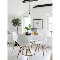 Cadeira Sala De Jantar Kit4 Eiffel Eames Base Madeira Branco F02 - D'rossi - 2