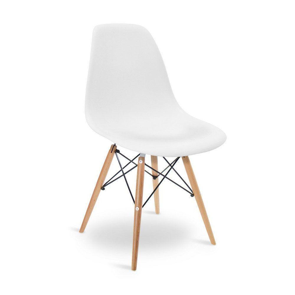 Cadeira Sala De Jantar Kit2 Eiffel Eames Base Madeira Branco F02 - D'rossi - 2