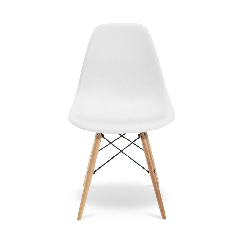 Cadeira Sala De Jantar Kit2 Eiffel Eames Base Madeira Branco F02 - D'rossi - 4