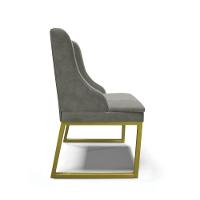 Cadeira Sala De Jantar Industrial Dourado Kit 2 Liz Suede Grafite D03 - D'rossi - 6