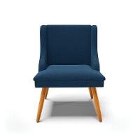 Cadeira Sala De Jantar Pé Palito Castanho Kit 2 Liz Bouclê Azul D03 - D'rossi - 5