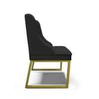 Cadeira Sala De Jantar Industrial Dourado Liz Sintético Preto D03 - D'rossi - 5