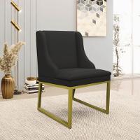 Cadeira Sala De Jantar Industrial Dourado Kit 2 Liz Sintético Pto D03 - D'rossi - 2