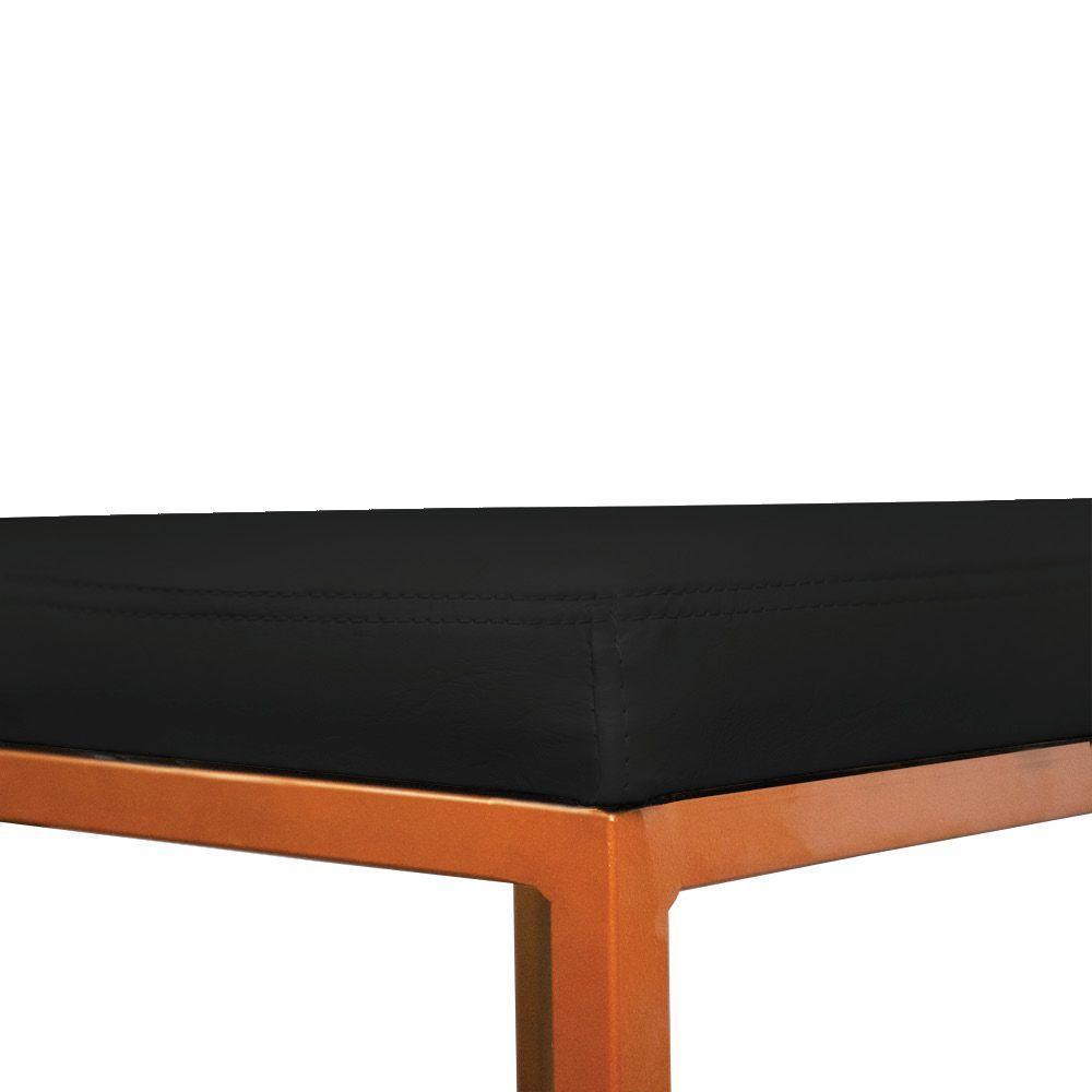 Banqueta Alta Para Cozinha Industrial Nick Bronze E Sintético Preto D03 - D'rossi - 7