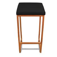Banqueta Alta Para Cozinha Industrial Nick Bronze E Sintético Preto D03 - D'rossi - 5