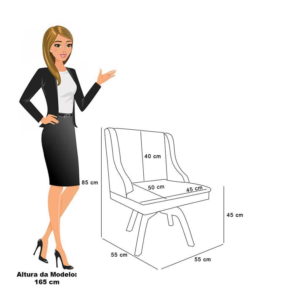 Cadeira Sala De Jantar Giratória Mm35 Liz Bouclê Mostarda D03 - D'rossi - 4