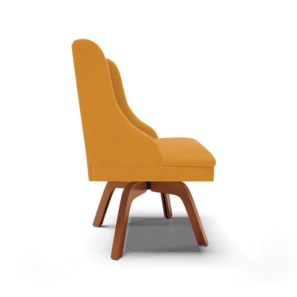 Cadeira Sala De Jantar Giratória Mm35 Liz Bouclê Mostarda D03 - D'rossi - 6