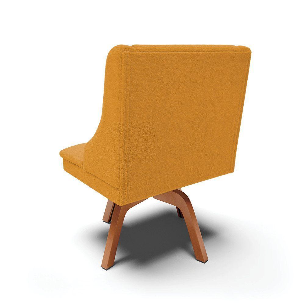 Cadeira Sala De Jantar Giratória Mm35 Liz Bouclê Mostarda D03 - D'rossi - 7