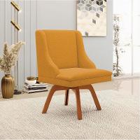 Cadeira Sala De Jantar Giratória Mm35 Liz Bouclê Mostarda D03 - D'rossi - 2