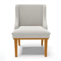 Cadeira Sala De Jantar Base Madeira Castanho Kit 2 Liz Bouclê Cinza D03 - D'rossi - 6