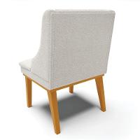 Cadeira Sala De Jantar Base Madeira Castanho Kit 2 Liz Bouclê Cinza D03 - D'rossi - 8