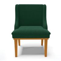 Cadeira Sala De Jantar Base Madeira Castanho Kit 4 Liz Bouclê Verde D03 - D'rossi - 6