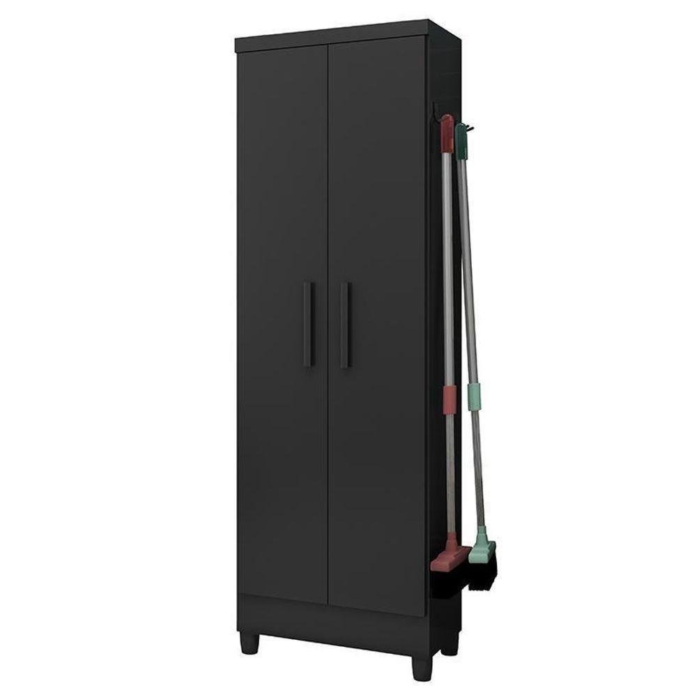 Armário Multiuso 2 Portas 879 Preto Fosco - Qmovi Preto Fosco - 1
