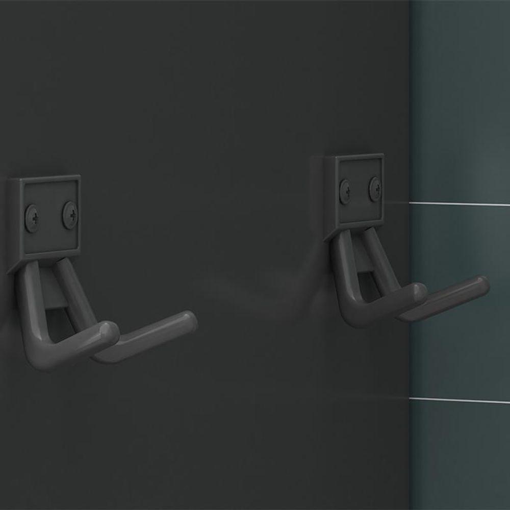 Armário Multiuso 2 Portas 879 Preto Fosco - Qmovi Preto Fosco - 3