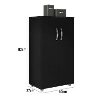 Armário Multiuso Rosana 2 Portas Preto - Ajl Móveis Preto - 4