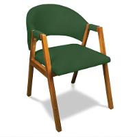 Cadeira Sala De Jantar Em Madeira Yara Suede Verde D03 - D'rossi - 1