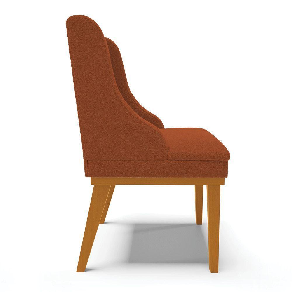 Cadeira Sala De Jantar Base Madeira Castanho Kit 6 Liz Bouclê Terra D03 - D'rossi - 7