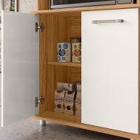 Balcão Multiuso Isis 2 Portas Para Forno E Micro-ondas Freijó-off White Cristal - Nicioli Freijó-off White Cristal - 3