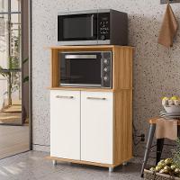 Balcão Multiuso Isis 2 Portas Para Forno E Micro-ondas Freijó-off White Cristal - Nicioli Freijó-off White Cristal - 5