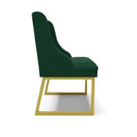 Cadeira Sala De Jantar Industrial Dourado Kit 2 Liz Bouclê Verde D03 - D'rossi - 7