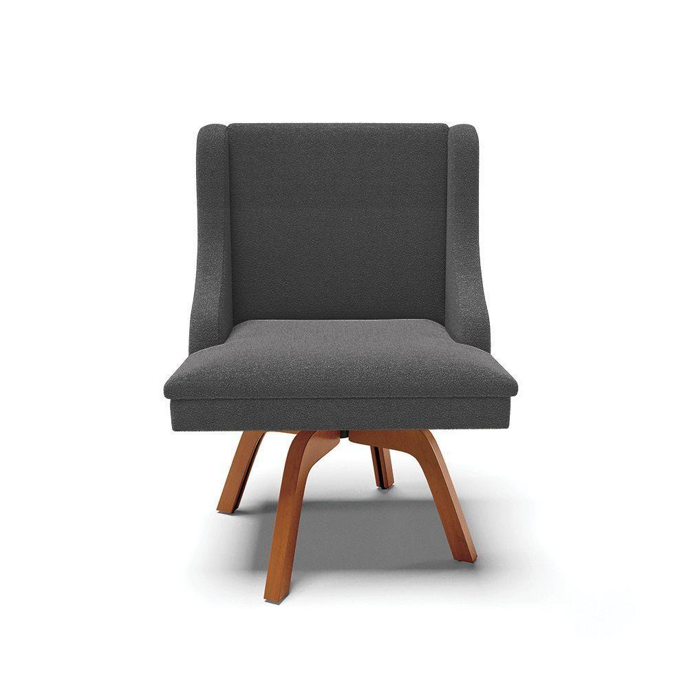 Cadeira Sala De Jantar Giratória Mm35 Liz Bouclê Grafite D03 - D'rossi - 5