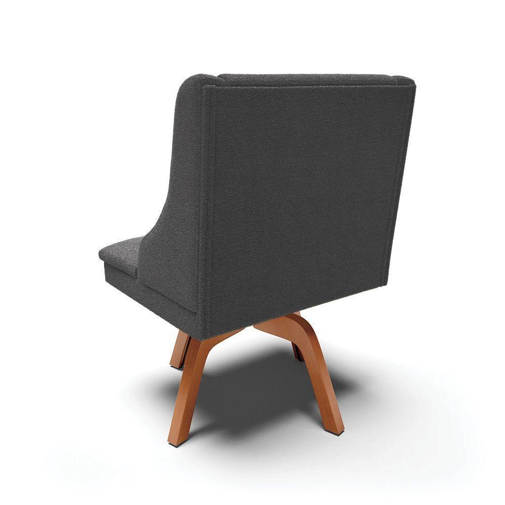 Cadeira Sala De Jantar Giratória Mm35 Liz Bouclê Grafite D03 - D'rossi - 7