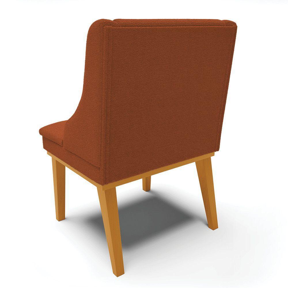 Cadeira Sala De Jantar Base Madeira Castanho Liz Bouclê Terra D03 - D'rossi - 7