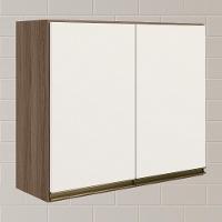 Armario Aereo 2 Portas Mdf 80 Cm Kali 12211 Carvalho Toq Off White Cetim Nicioli - 2