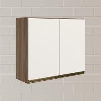 Armario Aereo 2 Portas Mdf 80 Cm Kali 12211 Carvalho Toq Off White Cetim Nicioli - 6