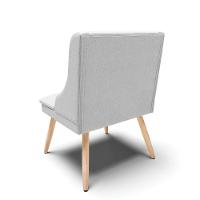 Kit 02 Cadeiras De Jantar Liz Linho Cinza A05 Pés Palito Natural - D'rossi - 9