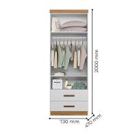 Guarda Roupa Infantil ônix 2 Portas E 2 Gavetas Flex Nature-branco - Peternella Móveis Nature-branco - 5