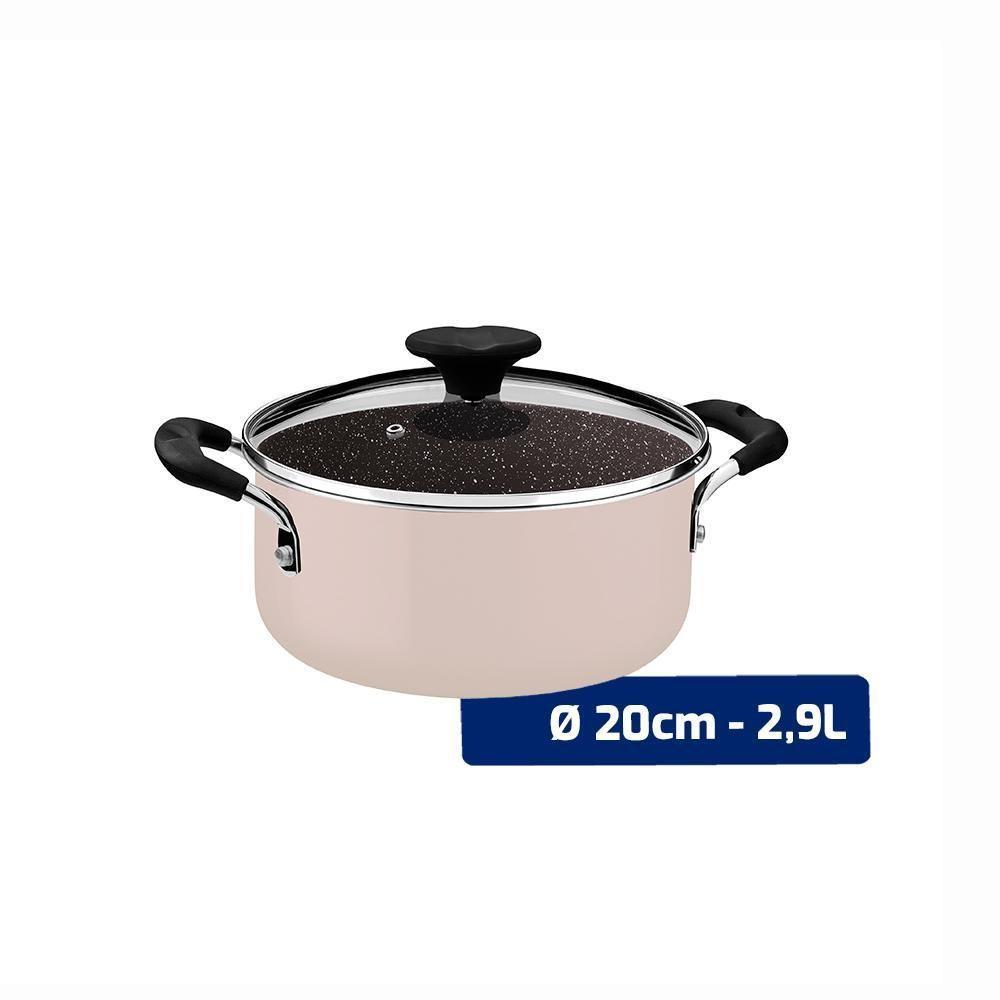 Jogo De Panelas 5 Peças Tunis Alumínio Interno Cerâmico Externo Siliconado Rosa Tramontina 28799411 - 7