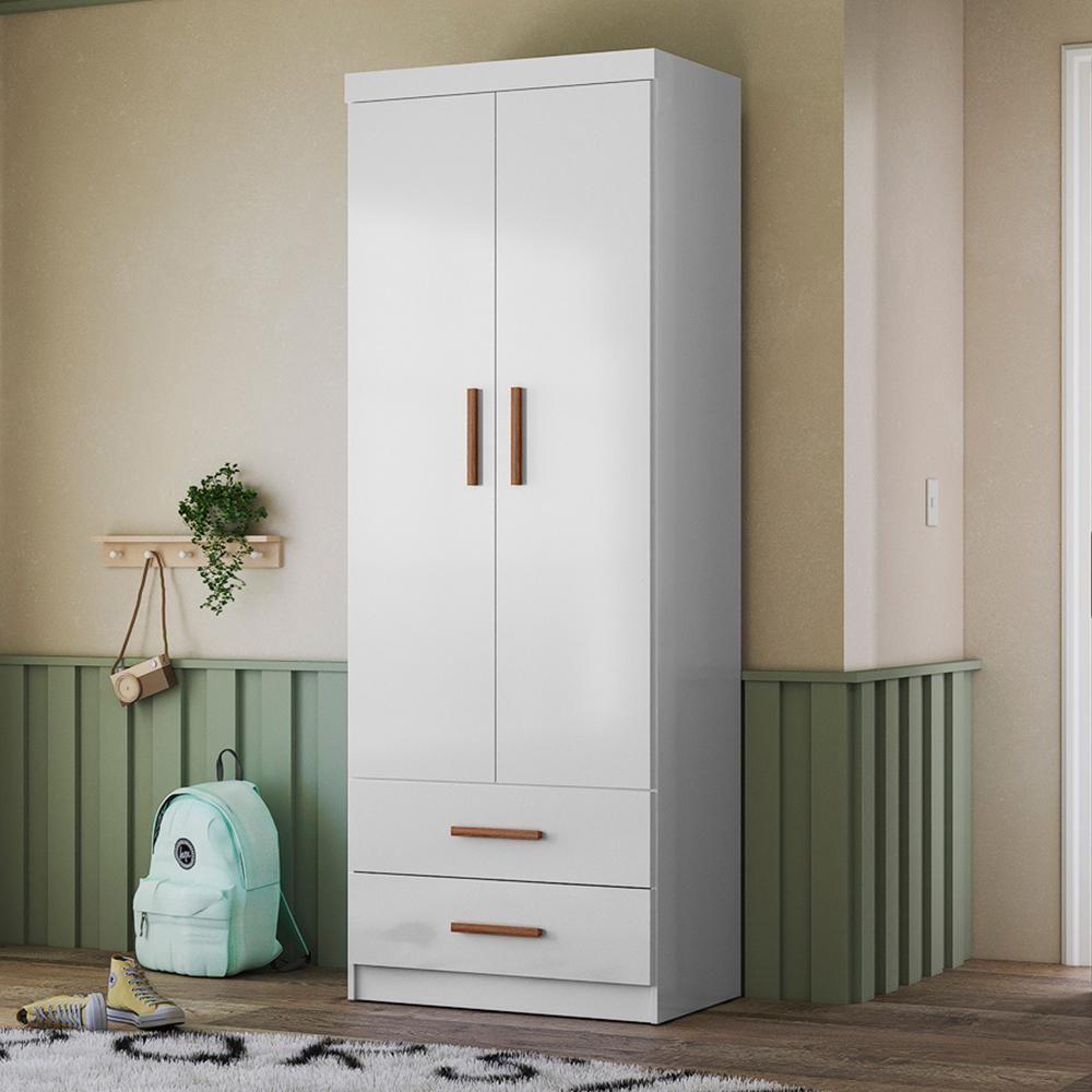 Guarda Roupa Infantil ônix 2 Portas E 2 Gavetas Flex Branco - Peternella Móveis Branco - 2