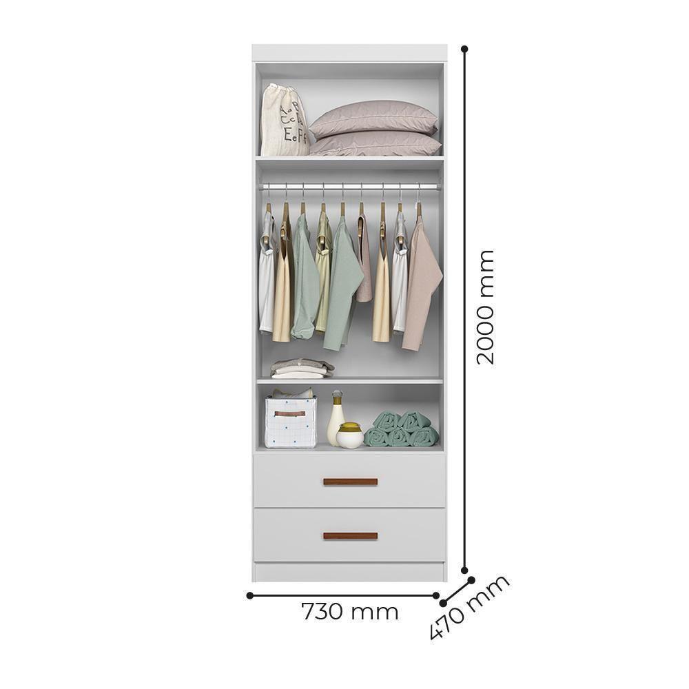 Guarda Roupa Infantil ônix 2 Portas E 2 Gavetas Flex Branco - Peternella Móveis Branco - 5
