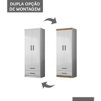 Guarda Roupa Infantil ônix 2 Portas E 2 Gavetas Flex Branco - Peternella Móveis Branco