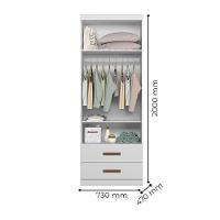 Guarda Roupa Infantil ônix 2 Portas E 2 Gavetas Flex Branco - Peternella Móveis Branco - 5