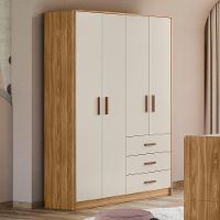 Guarda Roupa Infantil Pérola 4 Portas E 3 Gavetas Nature-off White - Peternella Móveis Nature-off White - 3