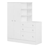 Guarda Roupa Com Cômoda Infantil Doce Sonho 2 Portas E 3 Gavetas Branco - Qmovi Branco - 1