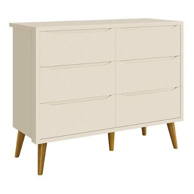 Cômoda Infantil Theo 6 Gavetas MDF com Puxador Embutido Areia Fosco