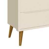 Cômoda Infantil Theo 6 Gavetas Areia Fosco Com Pés Amadeirado - Reller Móveis Areia Fosco - 2