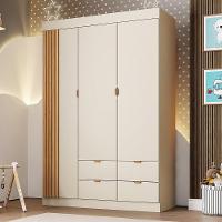 Guarda Roupa Infantil Ayla 3 Portas E 4 Gavetas Off White Acetinado - Phoenix Baby Off White Acetinado - 2