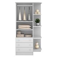 Guarda Roupa Infantil 2 Portas E 3 Gavetas Doce Sonho Branco Com Nicho - Qmovi Branco - 3