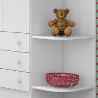 Guarda Roupa Infantil 2 Portas E 3 Gavetas Doce Sonho Branco Com Nicho - Qmovi Branco