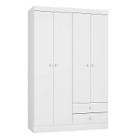Guarda Roupa Infantil Louise 4 Portas E 2 Gavetas Branco - Ajl Móveis Branco - 1