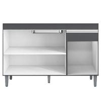 Cozinha Modulada Vanessa Com Balcão Tatiane Cinza Sem Tampo - Ajl Móveis Cinza - 5