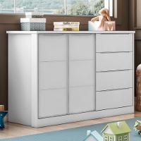Cômoda Infantil Pietra Com 2 Portas E 4 Gavetas Branco - Pr Baby Branco - 2