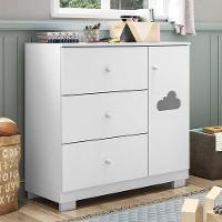 Cômoda Infantil Ane 1 Porta E 3 Gavetas Branco - Phoenix Baby Branco - 2
