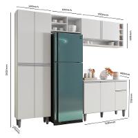 Cozinha Modulada Vanessa Com Balcão Tatiane Branco Sem Tampo - Ajl Móveis Branco