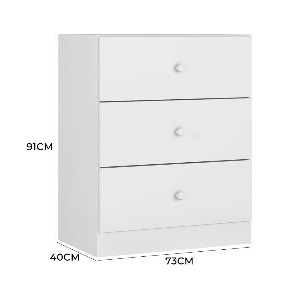 Cômoda Infantil Louise 3 Gavetas Branco - Ajl Móveis Branco - 3